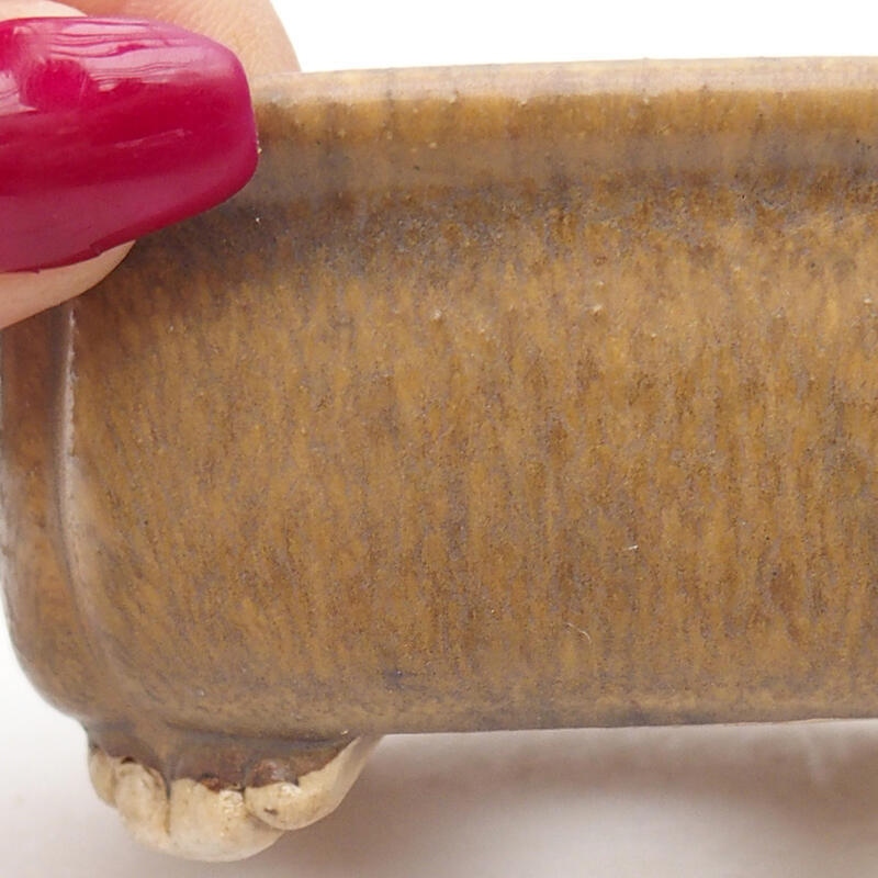 Bonsaischaal van keramiek 7,5 x 7 x 4 cm, bruin