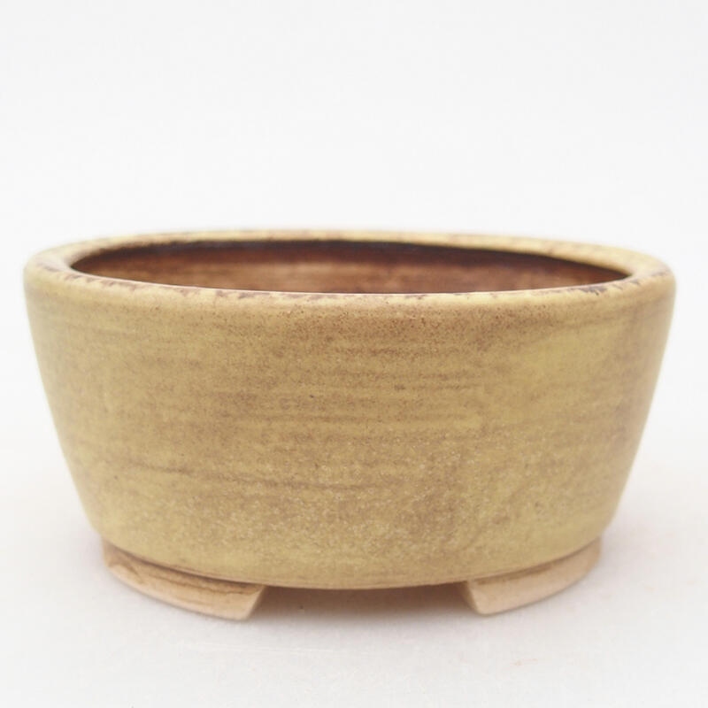 Bonsaischaal van keramiek 7,5 x 7 x 4 cm, groen