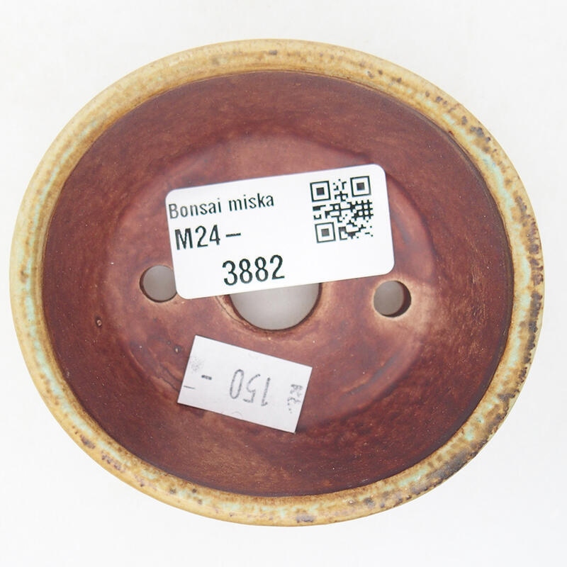 Bonsaischaal van keramiek 7,5 x 7 x 4 cm, groen