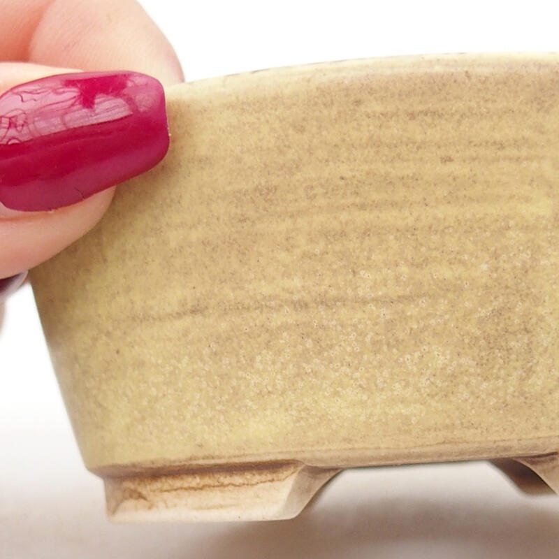 Bonsaischaal van keramiek 7,5 x 7 x 4 cm, groen