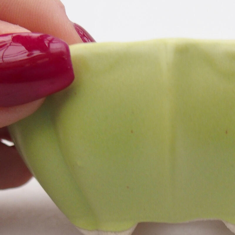 Bonsaischaal van keramiek 7 x 5 x 3,5 cm, groen