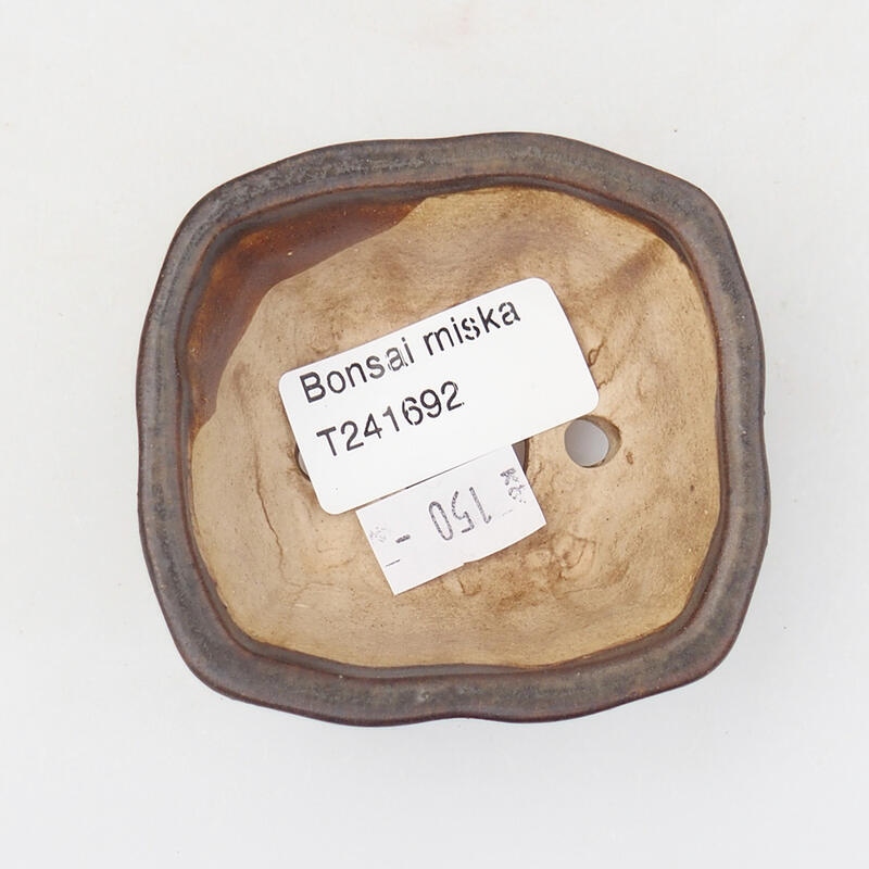 Bonsaischaal van keramiek 7 x 6,5 x 3,5 cm, bruin