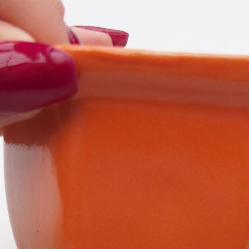Bonsaischaal van keramiek 7 x 6,5 x 5 cm, oranje