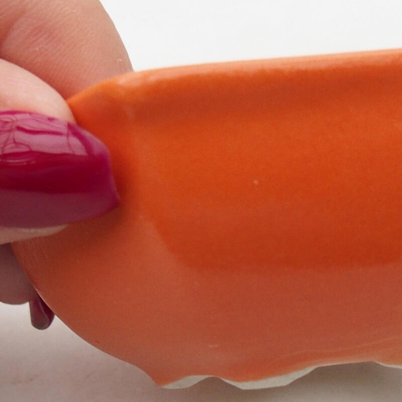 Bonsaischaaltje van keramiek 7 x 6 x 3 cm, oranje