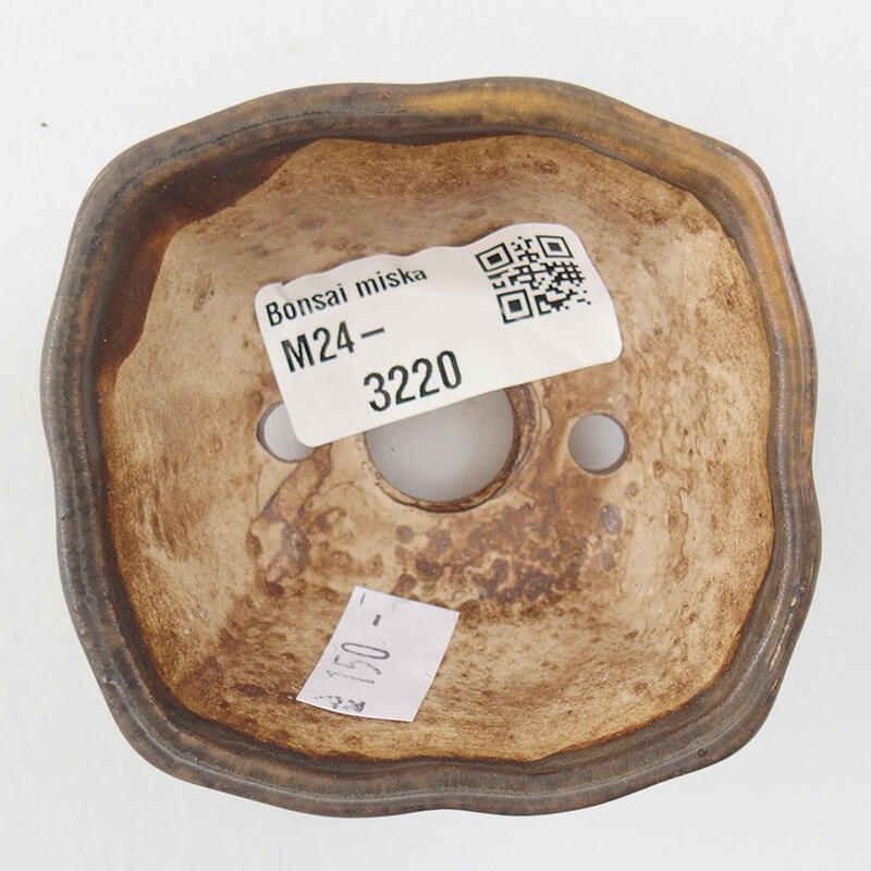 Bonsaischaal van keramiek 7 x 7 x 3,5 cm, bruin