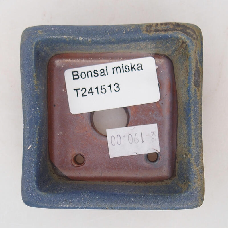 Bonsaischaaltje van keramiek 7 x 7 x 3 cm, kleur blauw