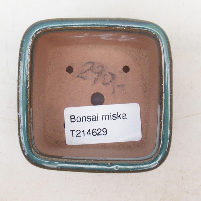 Bonsaischaal van keramiek 7 x 7 x 4 cm, groen