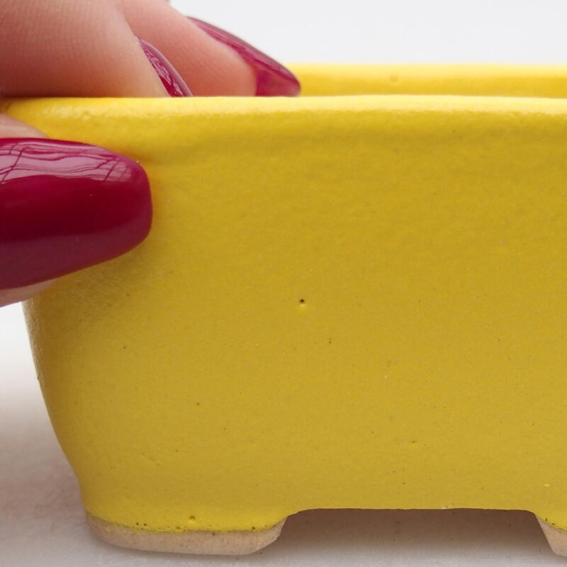 Bonsaischaal van keramiek 7 x 7 x 4 cm, geel