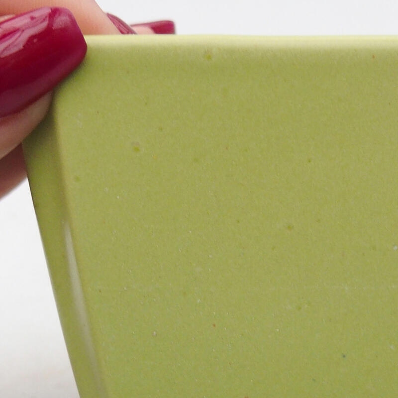 Bonsaischaal van keramiek 7 x 7 x 6 cm, groen