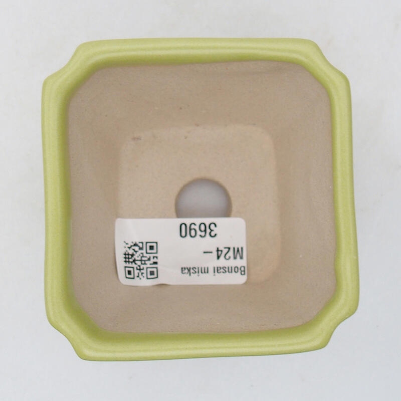 Bonsaischaal van keramiek 7 x 7 x 6 cm, groen