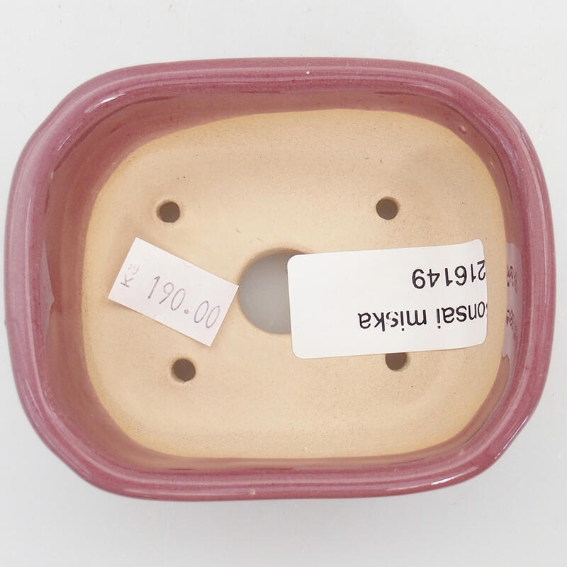 Bonsaischaal van keramiek 8,5 x 7 x 3,5 cm, kleur paars