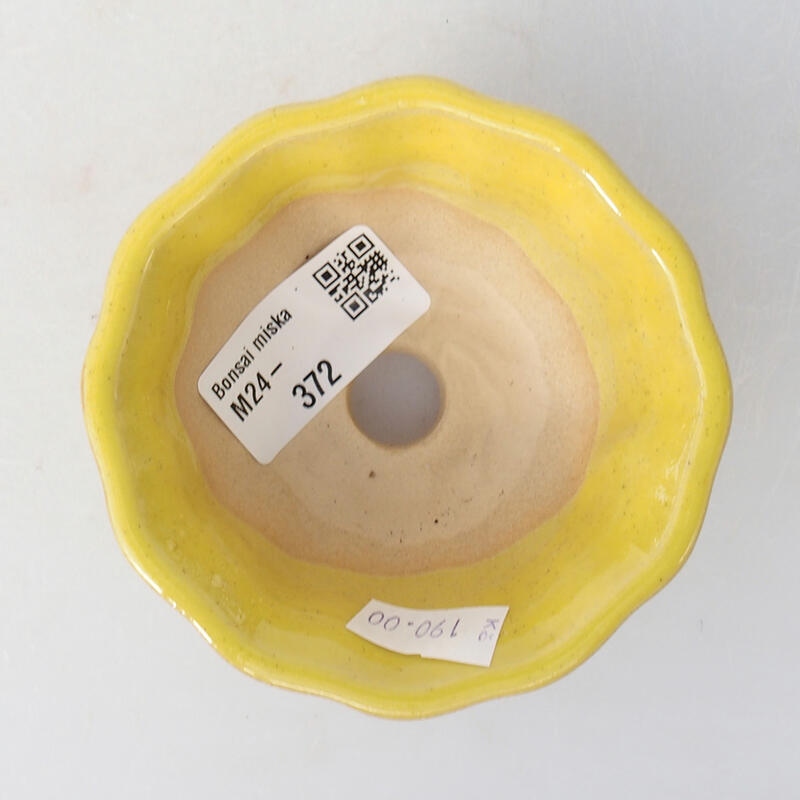 Bonsaischaal van keramiek 8,5 x 8,5 x 4,5 cm, geel