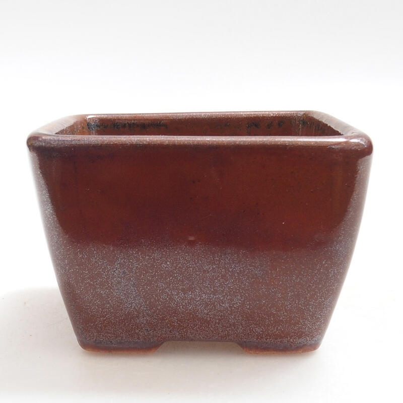 Bonsaischaal van keramiek 8,5 x 8,5 x 5,5 cm, bruin