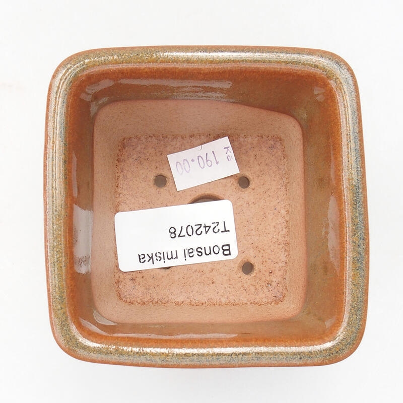 Bonsaischaal van keramiek 8,5 x 8,5 x 5,5 cm, bruin