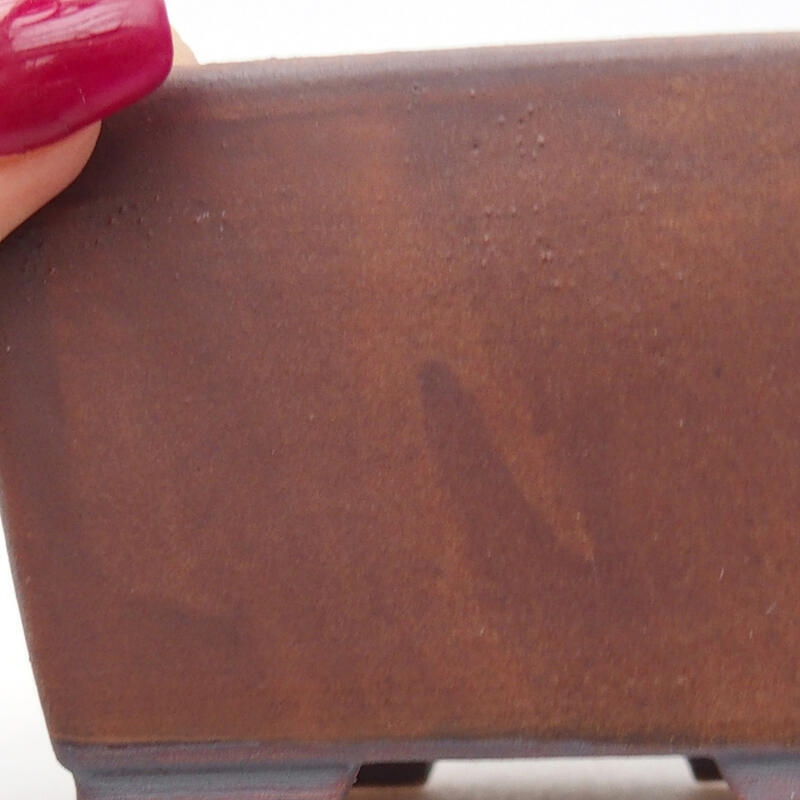 Bonsaischaal van keramiek 8,5 x 8,5 x 5,5 cm, bruin