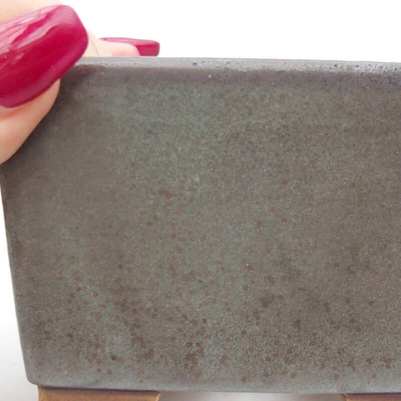 Bonsaischaal van keramiek 8,5 x 8,5 x 5,5 cm, kleur blauw