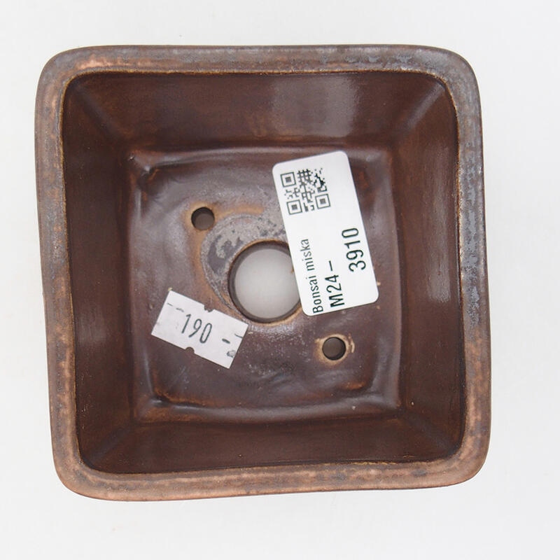 Bonsaischaal van keramiek 8,5 x 8,5 x 5,5 cm, roze