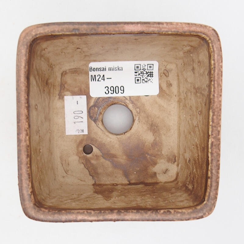 Bonsaischaal van keramiek 8,5 x 8,5 x 5,5 cm, roze