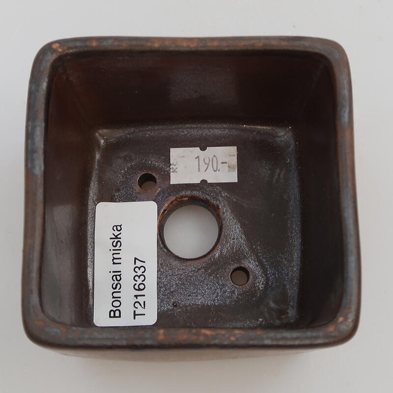 Bonsaischaal van keramiek 8,5 x 8,5 x 5,5 cm, roze