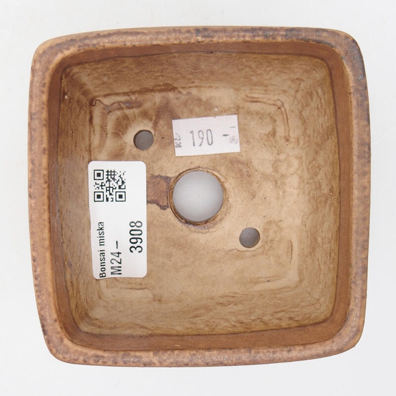 Bonsaischaal van keramiek 8,5 x 8,5 x 5,5 cm, roze