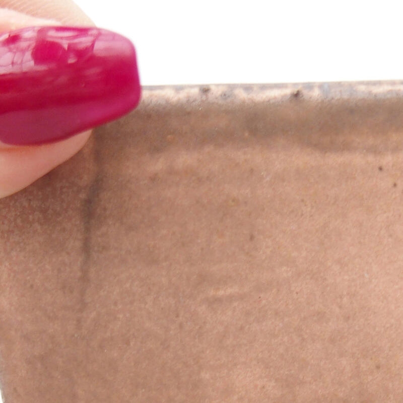 Bonsaischaal van keramiek 8,5 x 8,5 x 5,5 cm, roze