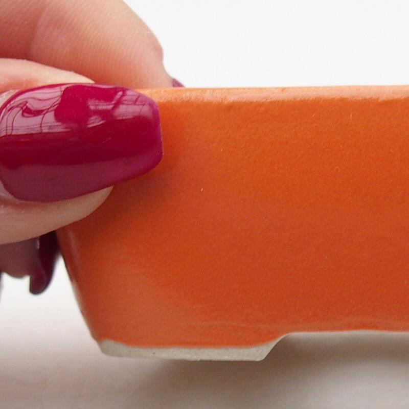 Bonsaischaal van keramiek 8 x 5,5 x 3 cm, oranje