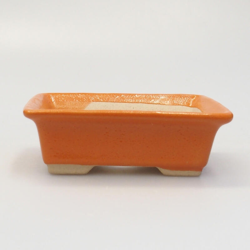 Bonsaischaal van keramiek 8 x 6 x 3 cm, oranje
