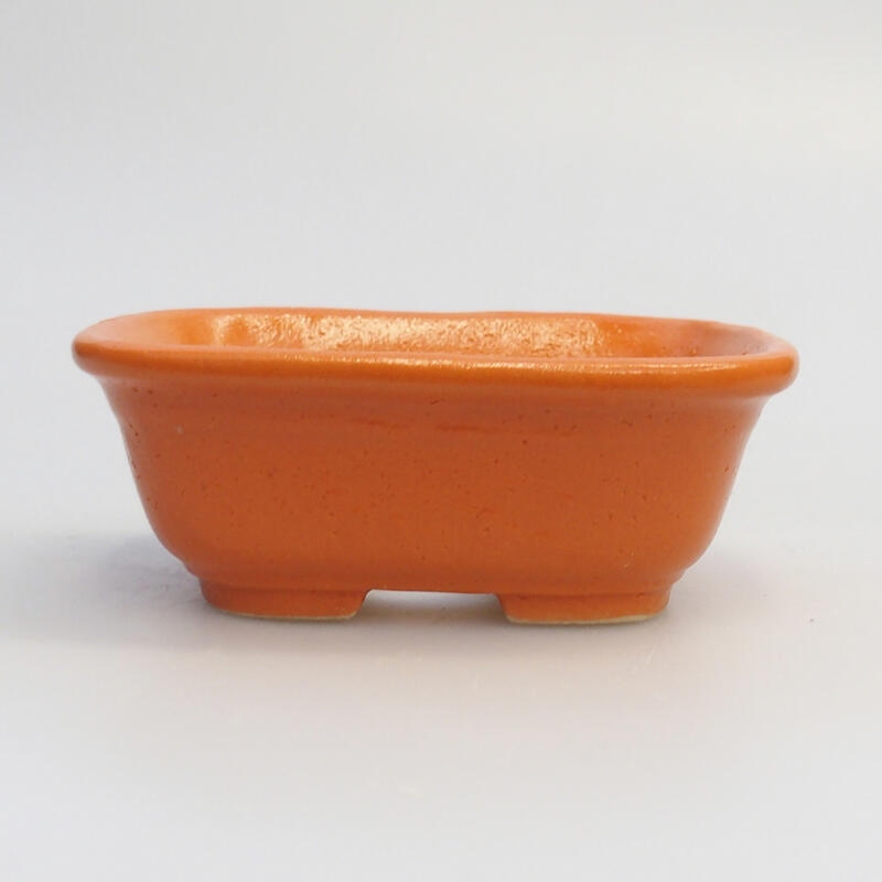 Bonsaischaal van keramiek 8 x 6 x 3 cm, oranje