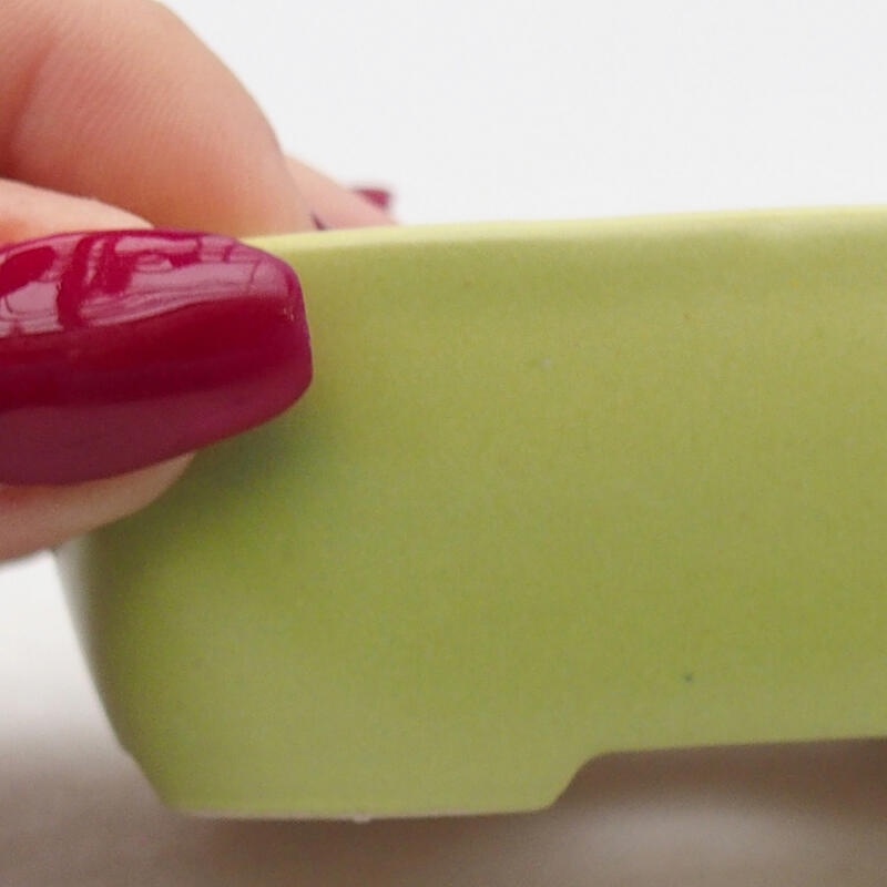 Bonsaischaal van keramiek 8 x 6 x 3 cm, groen