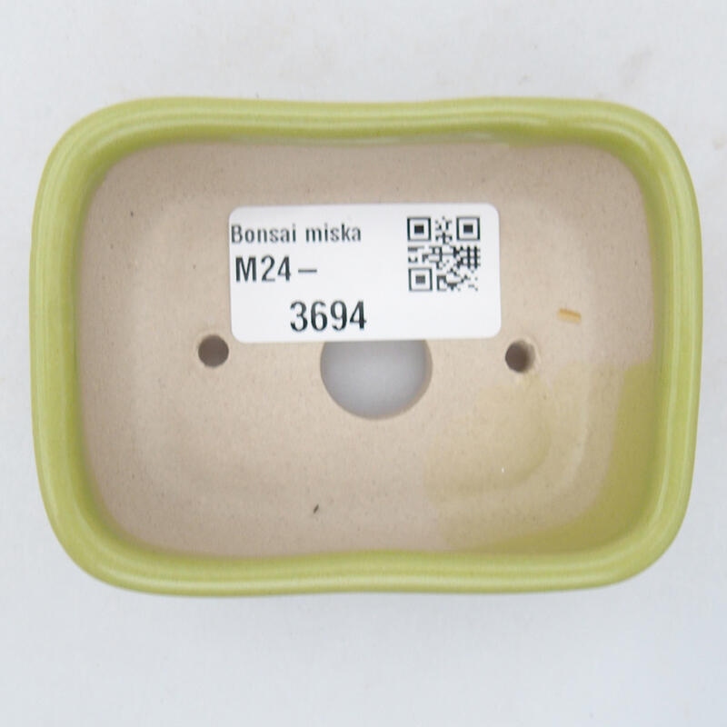 Bonsaischaal van keramiek 8 x 6 x 3 cm, groen