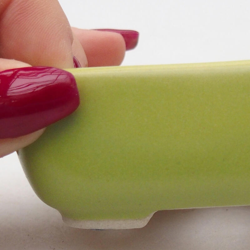 Bonsaischaal van keramiek 8 x 6 x 3 cm, groen