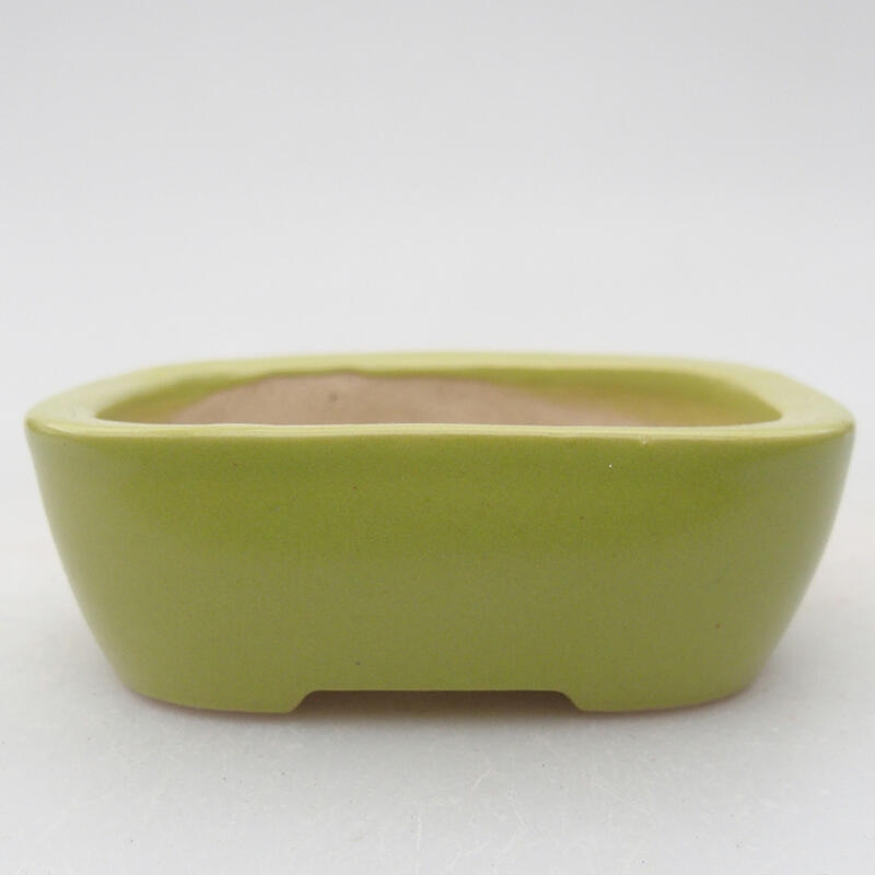 Bonsaischaal van keramiek 8 x 6 x 3 cm, groen