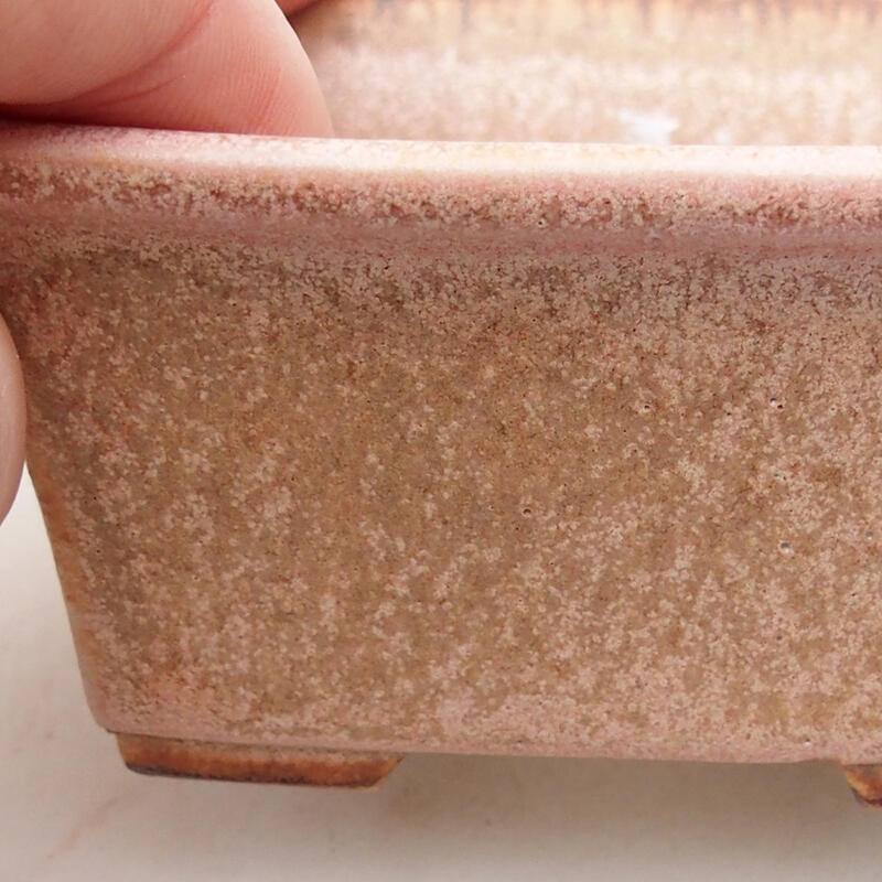 Bonsaischaal van keramiek 8 x 6 x 4 cm, roze