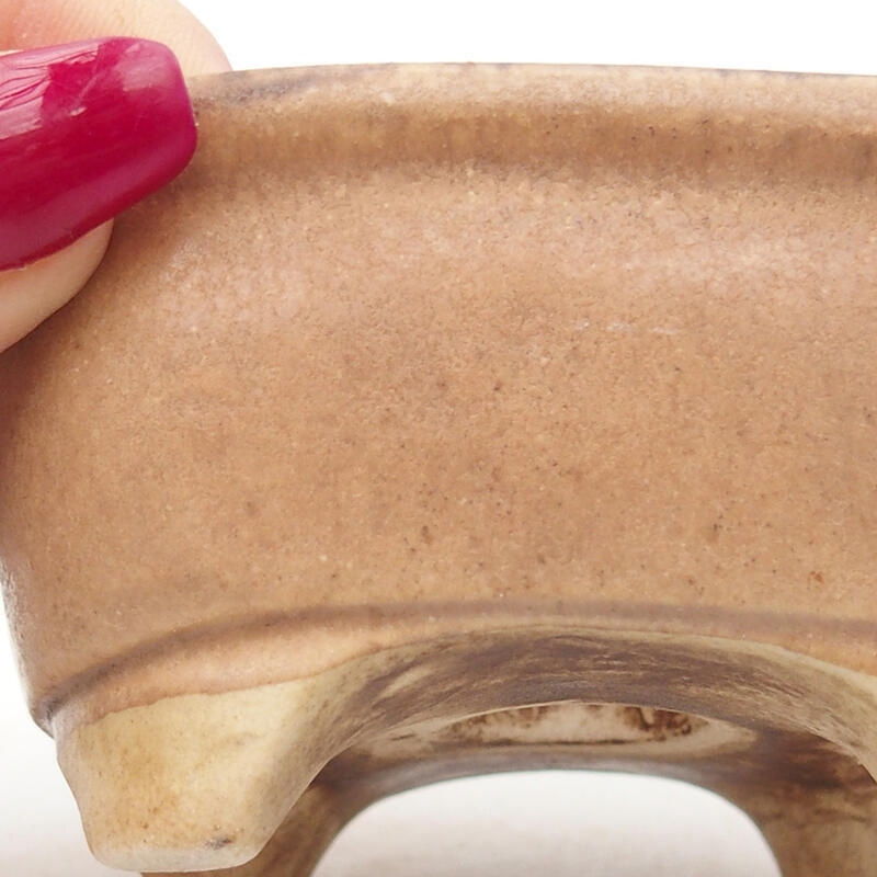 Bonsaischaal van keramiek 8 x 7,5 x 4 cm, roze