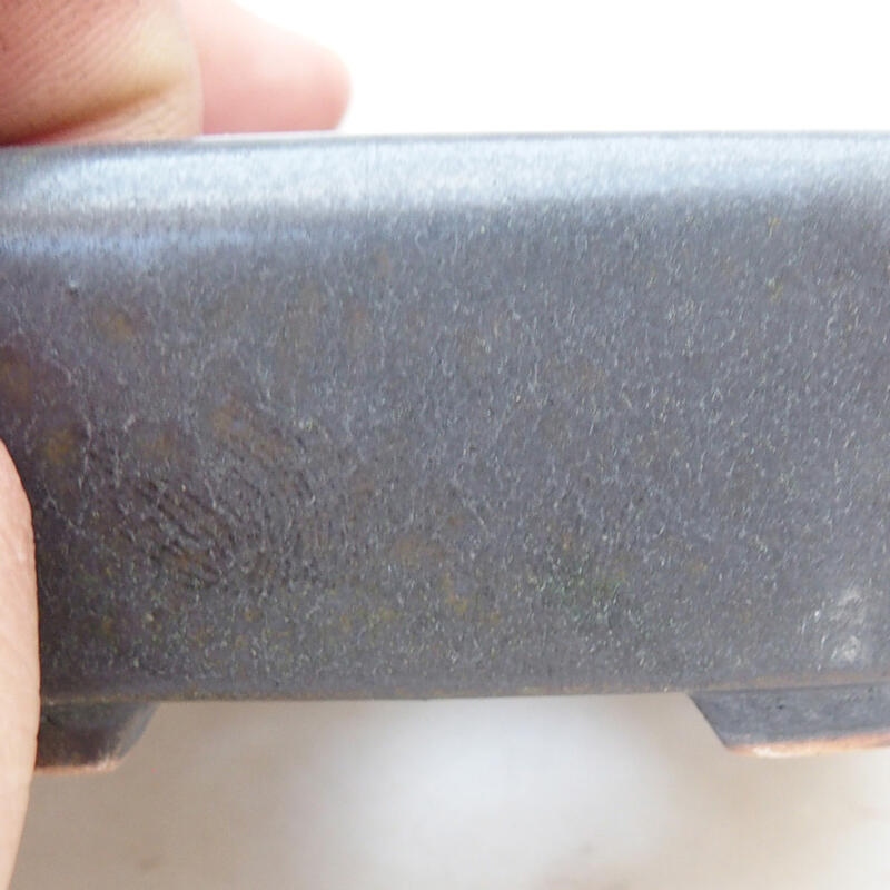 Bonsaischaal van keramiek 8 x 7 x 3,5 cm, metaalkleur