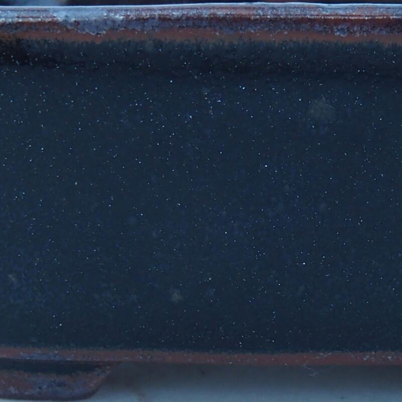 Bonsaischaal van keramiek 8 x 7 x 3 cm, zwartbruin