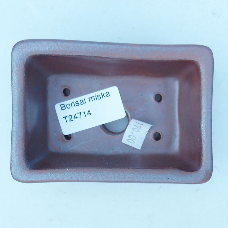Bonsaischaal van keramiek 8 x 7 x 3 cm, metaalkleur