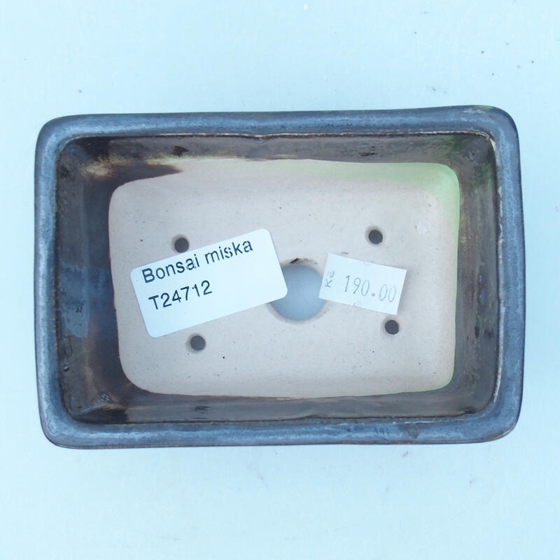 Bonsaischaal van keramiek 8 x 7 x 3 cm, metaalkleur