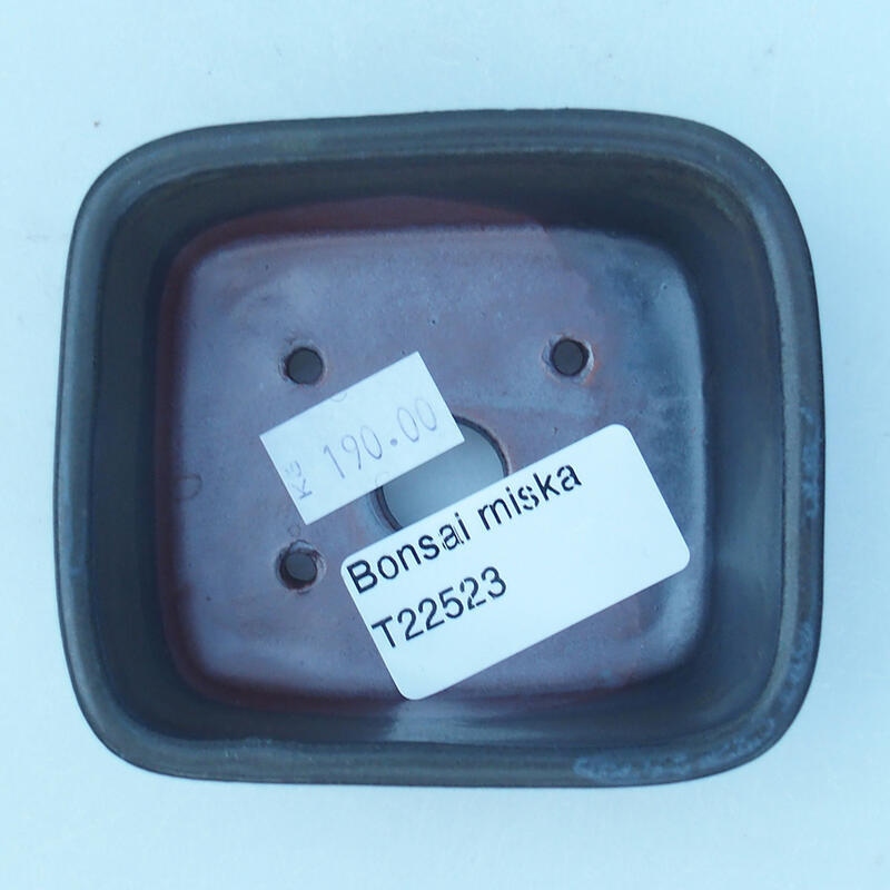 Bonsaischaal van keramiek 8 x 7 x 3 cm, grijs
