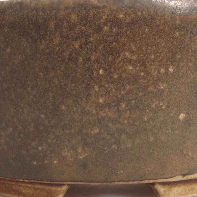 Bonsaischaal van keramiek 8 x 7 x 4 cm, bruin