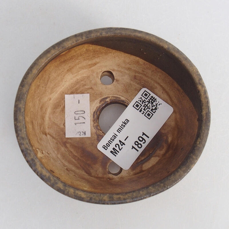 Bonsaischaal van keramiek 8 x 7 x 4 cm, bruin