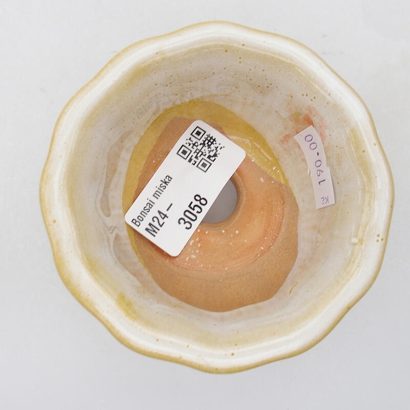 Bonsaischaal van keramiek 8 x 8 x 4 cm, wit