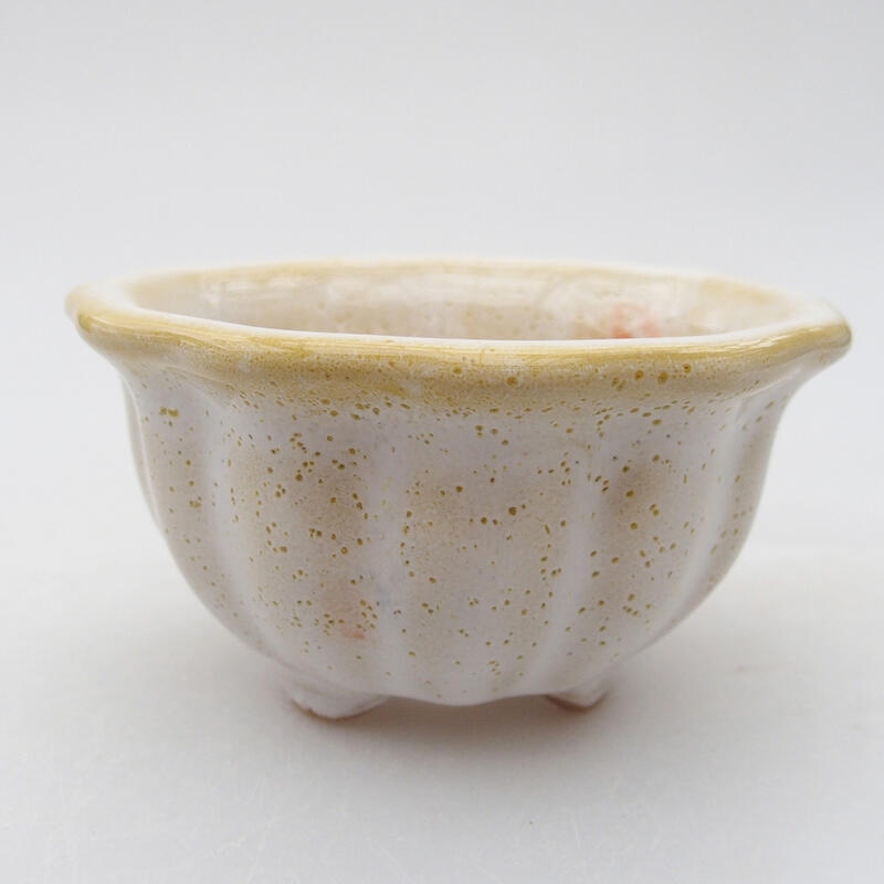 Bonsaischaal van keramiek 8 x 8 x 4 cm, wit