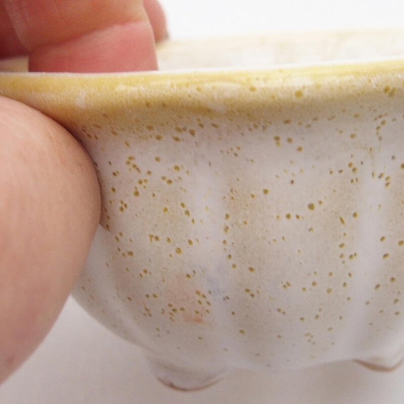 Bonsaischaal van keramiek 8 x 8 x 4 cm, wit