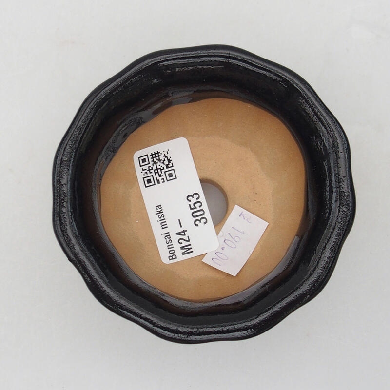 Bonsaischaal van keramiek 8 x 8 x 4 cm, zwart