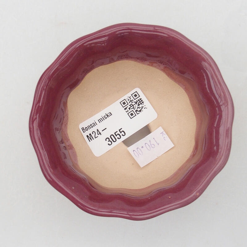 Bonsaischaal van keramiek 8 x 8 x 4 cm, kleur paars