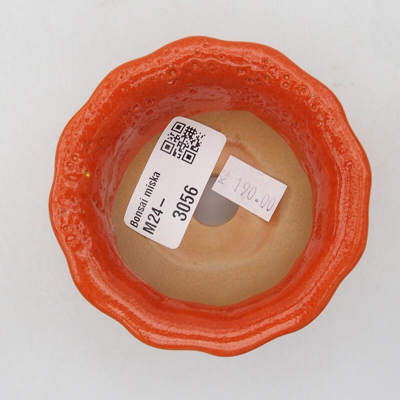 Bonsaischaal van keramiek 8 x 8 x 4 cm, oranje