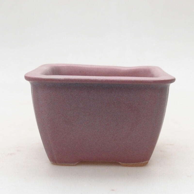 Bonsaischaal van keramiek 8 x 8 x 5,5 cm, roze