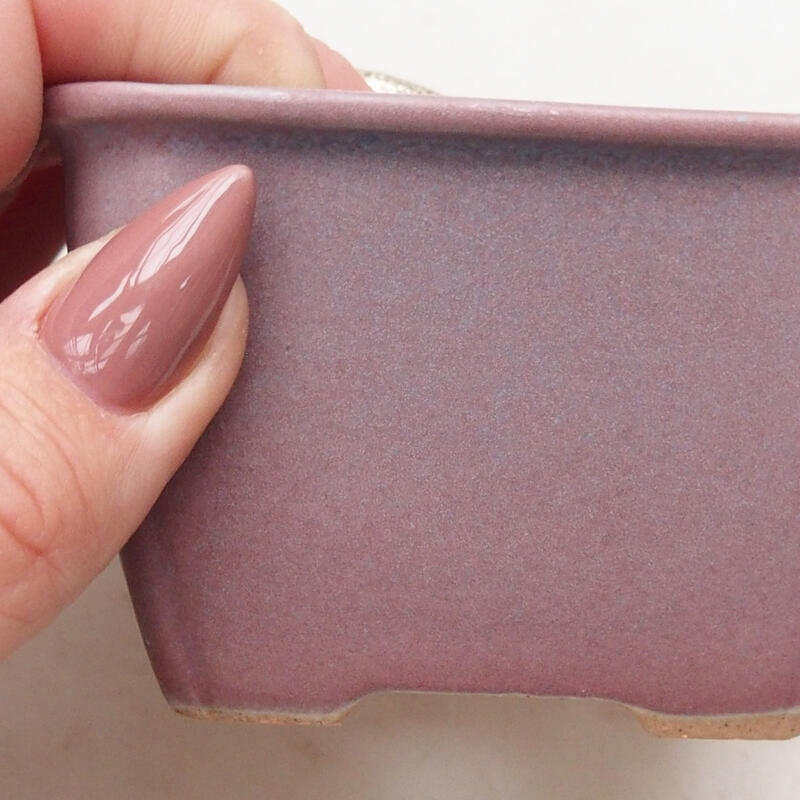 Bonsaischaal van keramiek 8 x 8 x 5,5 cm, roze