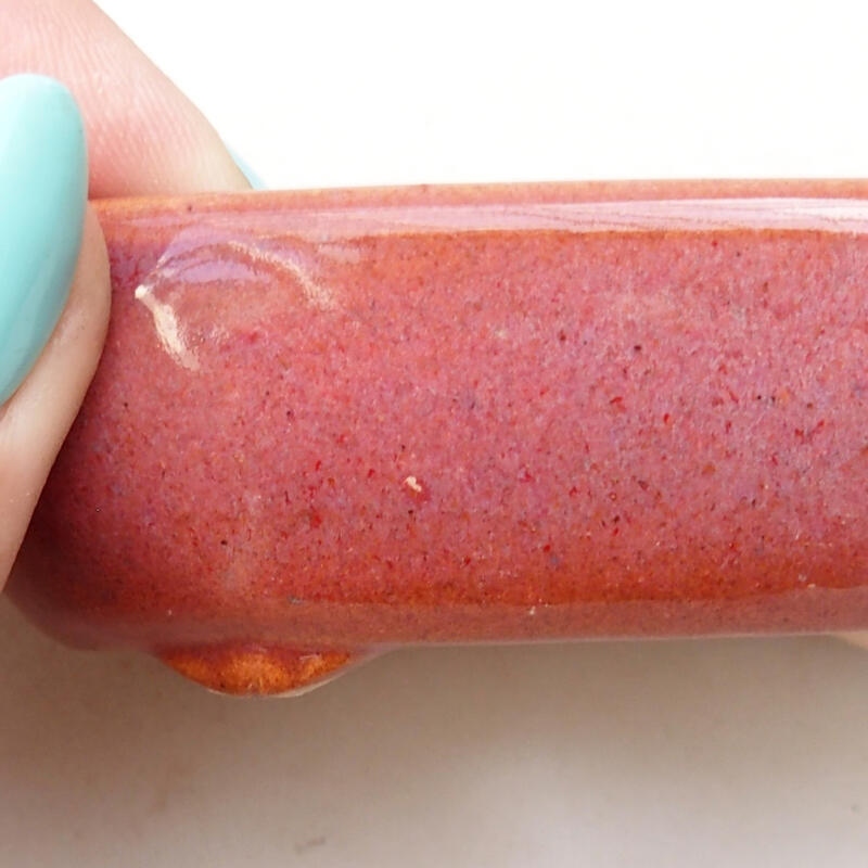 Bonsaischaal van keramiek 9,5 x 6,5 x 3 cm, roze